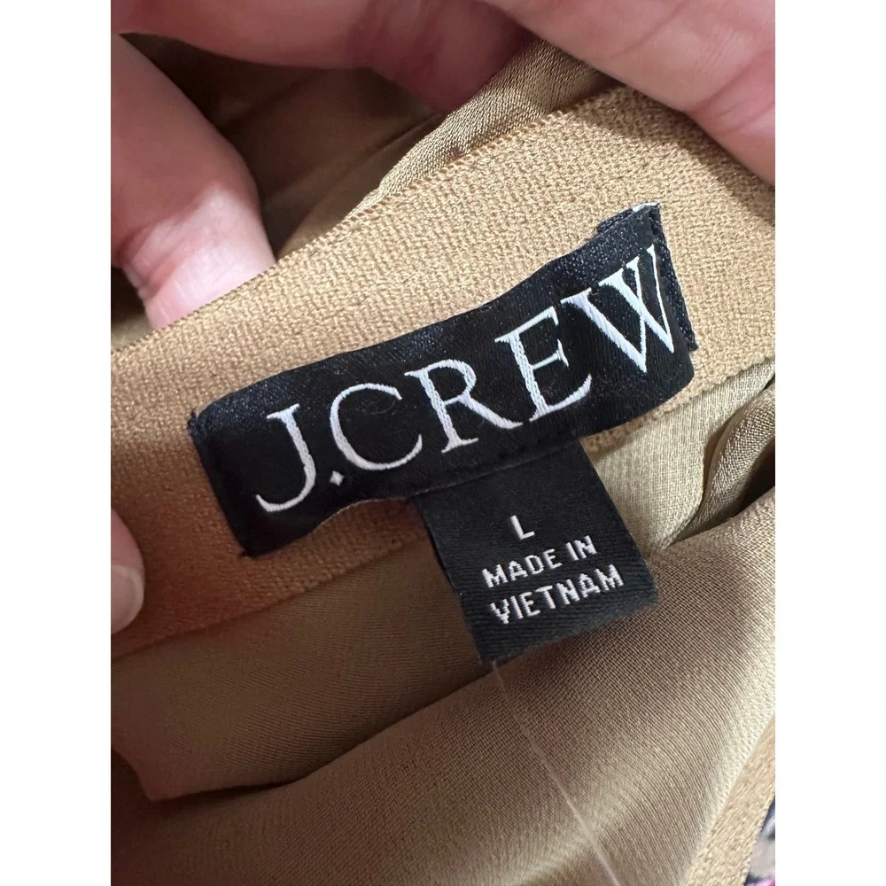 J.Crew Gwyneth Pleated Slip Skirt Bronze Gold Satin Midi Accordion Pleats Large - Picture 7 of 8